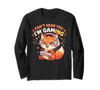 Red Foxs Gaming Can't Hear You I'm Gaming Fox Manga Larga