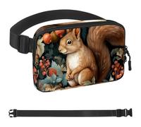 Red Fruit Forest Squirrel-1062 - Cangurera unisex de moda, riñoneras deportivas, delgadas, modernas, para correr, senderismo, senderismo, mujer, hombre, multicolor, 4 x 23 x 15 cm, multicolor,