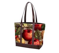 Red Fruits-2069 - Bolso de cuero duradero lavado para mujer, con asa superior, bolsillos y cremallera, multicolor 07, 33.8x12x31cm/13.3x4.7x12.2 in