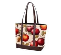 Red Fruits-2069 - Bolso de cuero duradero lavado para mujer, con asa superior, bolsillos y cremallera, multicolor, (Multicolor 05), 33.8x12x31cm/13.3x4.7x12.2 in