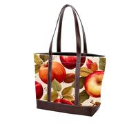 Red Fruits-2069 - Bolso de cuero duradero lavado para mujer, con asa superior, bolsillos y cremallera, multicolor 09, 33.8x12x31cm/13.3x4.7x12.2 in