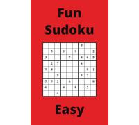 Red Fun Sudoku Book, 9x9 Puzzles, 200 Pages, 5x8, Easy