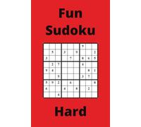 Red Fun Sudoku Book, 9x9 Puzzles, 200 Pages, 5x8, Hard