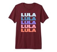 Red: Funny Modern Repeated Text Design Lula Camiseta Premium