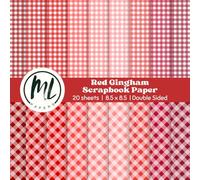 Red Gingham Scrapbook Paper Pad: Shades of Red Collage Papers, Craft Paper for DIY Card Making, Scrapbooking, Junk Journaling, Mixed Media, Collage ... Arts and Crafts for Kids, 8.5 x 8.5 inch