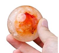 Red Gum Flower Crystal Gemstone Ball with Stand, Crystal Stone Sphere for Witchcraft and Decorative Balls,Feng Shui Ornaments,50~55mm