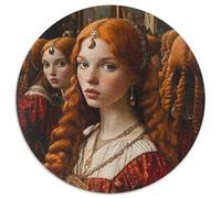 Red-Haired People in Medieval England Dama del Espejo Rompecabezas Puzzle,1000pcs (67.5x67.5cm) Adulto Juego EduGatoivo Decoración del Hogar