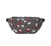 Red Hat - Riñonera grande con diseño de muñeco de nieve, regalos para disfrutar de deportes, festivales, entrenamiento, viajes, correr, casual, Black, Talla única