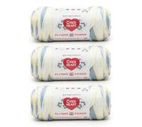 Red Heart All in ONE Flower Power Forget me not - Ovillo de lana - Paquete de 3 unidades de 250 g - 100% acrílico - #4 estambre (mediano) - 417 yardas - Tejido/ganchillo