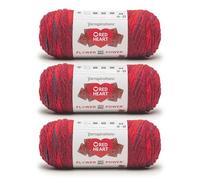 Red Heart All in ONE Flower Power - Hilo de flor de color burdeos, paquete de 3 unidades de 250 g, 100% acrílico, estambre #4 (mediano), 417 yardas, tejido/ganchillo