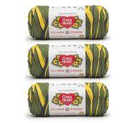Red Heart All in ONE Flower Power - Ovillo de hilo Goldenrod - Paquete de 3 unidades de 250 g - 100% acrílico - #4 estambre (mediano) - 440 yardas - Tejido/ganchillo