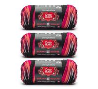 Red Heart All in One Granny - Hilo cuadrado negro - Código de clavel - Paquete de 3 unidades de 250 g - 100% acrílico - #4 estambre (mediano) - 381 m/417 yardas - para tejer, ganchillo y amigurumis