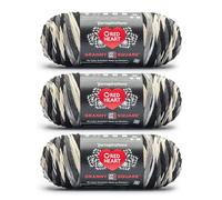 Red Heart All in One Granny Square Black - Hilo paloma - Paquete de 3 unidades de 250 g - 100% acrílico - #4 estambre (mediano) - 381 m - para tejer, ganchillo y amigurumis