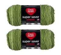 Red Heart Hilo, acrílico, verde manzana degradado, paquete de 2