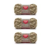 Red Heart Hilo Scrubby, paquete de 3, almendra, 3 unidades