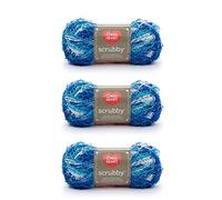 Red Heart Hilo Scrubby, paquete de 3, ondas, 3 unidades