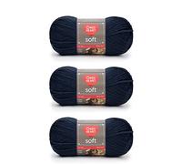 Red Heart Hilo suave, paquete de 3, azul marino, 3 unidades