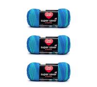Red Heart Hilo Super Saver, paquete de 3, Cool Stripe 3 unidades