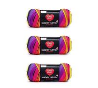 Red Heart Hilo Super Saver, paquete de 3, rayas brillantes, 3 unidades