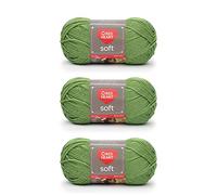 Red Heart Ovillo de guacamole suave, paquete de 3 unidades de 141 gramos/5 onzas, acrílico, 4 medianos (peinado), 256 yardas, tejido/ganchillo