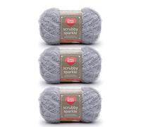Red Heart Scrubby Sparkle - Hilo brillante, paquete de 3, ostra, 3 unidades