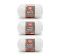 Red Heart Scrubby Sparkle Yarn, Marshmallow 3 Count
