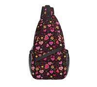 Red Heart Sling Bag Casual Crossbody Cute Heart Shoulder Bag Mochila Chest Daypack para Exteriores