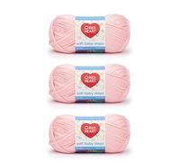 Red Heart Soft Baby Steps - Hilo rosa bebé, paquete de 3 unidades de 141 g, acrílico, 4 medianos (peinado), 256 yardas, tejido/ganchillo