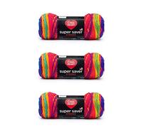 Red Heart Super Saver Favorite - Hilo a rayas, paquete de 3 unidades de 141 gramos/5 onzas, acrílico, 4 medianos (peinado), 236 yardas, tejido/ganchillo
