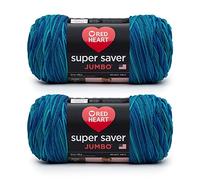 Red Heart Super Saver - Hilo Red Heart Super Saver Jumbo Macaw - Pack de de 2 de 283 g, acrílico, 4 medium (peinado), 440 m - Para tejido o ganchillo