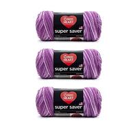 Red Heart Super Saver - Ovillo de hilo de tonos morados, paquete de 3 unidades de 141 g, acrílico, n.º 4 mediano (peinado), 333 m, tejido/ganchillo