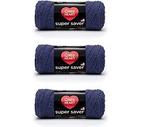 Red Heart Super Saver - Ovillo de hilo denim, paquete de 3 unidades de 141 g, acrílico, n.º 4 mediano (peinado), 333 m, tejido/ganchillo
