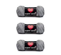 Red Heart Super Saver- Ovillo de hilo, paquete de 3 unidades, gris (Dove)