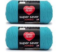 Red Heart Super Saver - Ovillo de lana jumbo, paquete de 2, turquesa, 2 unidades