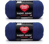 Red Heart Super Saver - Ovillo gigante real, paquete de 2 de 14 onzas, acrílico, tamaño mediano 4 (peinado), 744 yardas, tejido/ganchillo