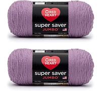 Red Heart Super Saver - Ovillo jumbo de orquídea, paquete de 2 de 14 onzas, acrílico, tamaño mediano 4 (peinado), 744 yardas, tejido/ganchillo