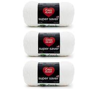Red Heart Super Saver - Paquete de 3 - Blanco - 198 g - Acrílico - 4 medianos (peinado) - 364 yardas - Tejer, ganchillo, manualidades y Amigurumi