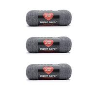 Red Heart Super Saver - Paquete de 3 cepillados, esquisto