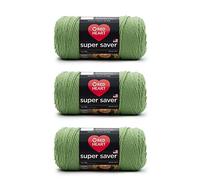 Red Heart Super Saver - Paquete de 3 hojas de té, 198 g, acrílico, 4 medianas (peinado), 364 yardas, tejer, ganchillo, manualidades y amigurumis