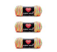 Red Heart Super Saver - Paquete de 3 unidades, brillo de día, 198 g, acrílico, 4 medianos (peinado), 364 yardas, tejer, ganchillo, manualidades y amigurumis