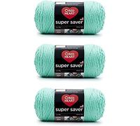 Red Heart Super Saver - Paquete de 3 unidades, mar de Aruba, 198 g, acrílico, 4 medianos (peinado), 364 yardas, tejer, ganchillo, manualidades y amigurumis