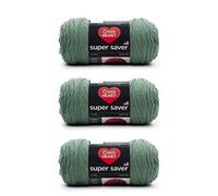 Red Heart Super Saver - Paquete de 3 unidades, salvia clara, 198 g, acrílico, 4 medianos (peinado), 364 yardas, tejer, ganchillo, manualidades y amigurumis