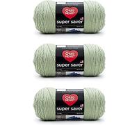 Red Heart Super Saver - Paquete de 3 - Verde escarchado - 198 g - Acrílico - 4 medianos (peinado) - 364 yardas - Tejer, ganchillo, manualidades y Amigurumi