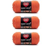Red Heart Super Saver - Paquete de 3 - zanahoria - 198 g - Acrílico - 4 medianos (peinado) - 364 yardas - Tejer, ganchillo, manualidades y amigurumi