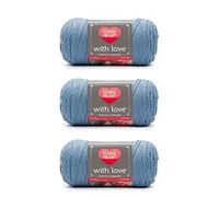 Red Heart with Love Bluebell Yarn - Paquete de 3 unidades, 198 g/7 oz - Acrílico - 4 medianos (peor - 370 yardas - Tejido/ganchillo