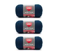 Red Heart with Love - Hilo de pavo real, paquete de 3 unidades de 198 g, acrílico, 4 medianos (peinado), 370 yardas, tejido/ganchillo