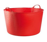 RED HOG Contenedor Cubo Cesta Flexible Flexi Multifuncional, Establo, Jardín, Garaje, Alimentación de Animales, Mezcla, Almacenamiento, Riego, Lavado, Resistencia 120 kg, 55x35x44,5cm 55L Rojo