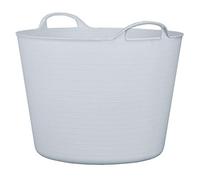 RED HOG Contenedor Cubo Cesta Flexible Flexi Multifuncional, Establo, Jardín, Garaje, Alimentación de Animales, Mezcla, Almacenamiento, Riego, Lavado, Resistencia 120 kg, 44x33x35cm 42L Blanco