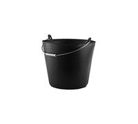 RED HOG Heavy Duty Flexi - Cubo flexible de alto rendimiento con asa, para el hogar, jardín, edificios, multiusos, con costillas de refuerzo, capacidad de carga de 50 kg, negro (26 L)