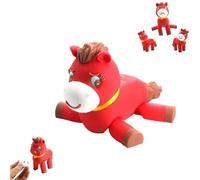 Red Horse Mascot,2026 Year of The Horse Zodiac Figurine with Movable Limbs & Face Changing Design,Interactive Lunar NewYearss Collectible,Spring Festival Home Decor and Gift (White Horse)